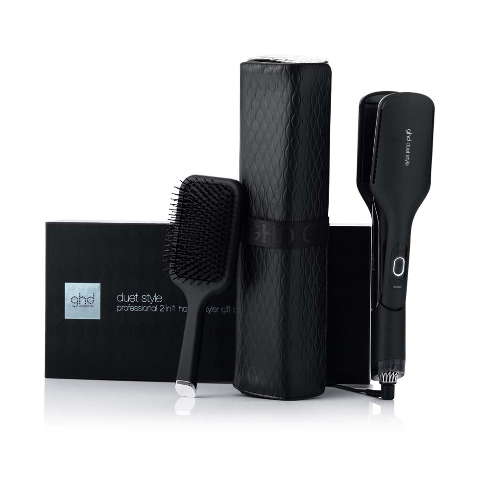 GHD Pack Plancha de Pelo de aire caliente 2 en 1 Duet + Neceser